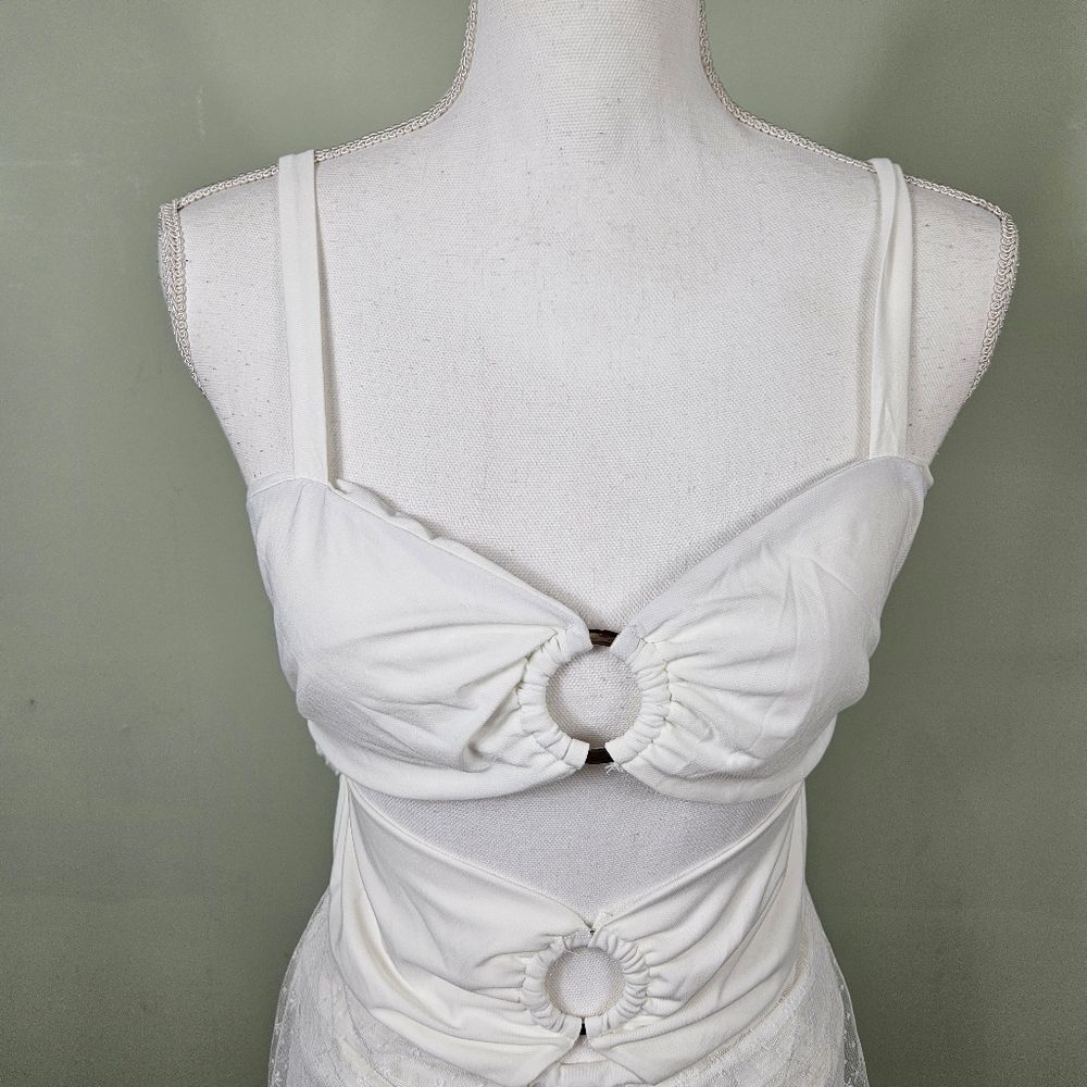 Fashion Nova White Sheer Cutout Maxi Dress - Picture 3 of 15
